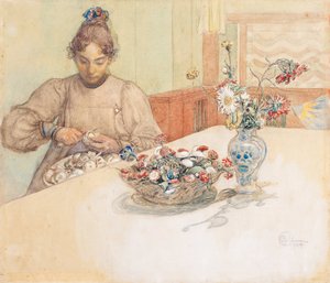 カリンの皮むきりんご 作： Carl Larsson